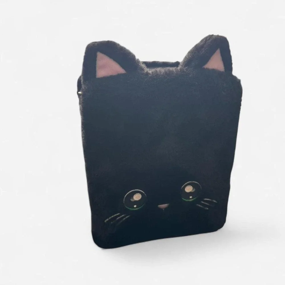 Na Na Na Surprise Kids Black Furry Cat Backpack Storage Box Cutesy Animated Cat